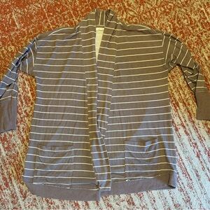 Maurices Women’s Cardigan in Mauve and Cream Stripes